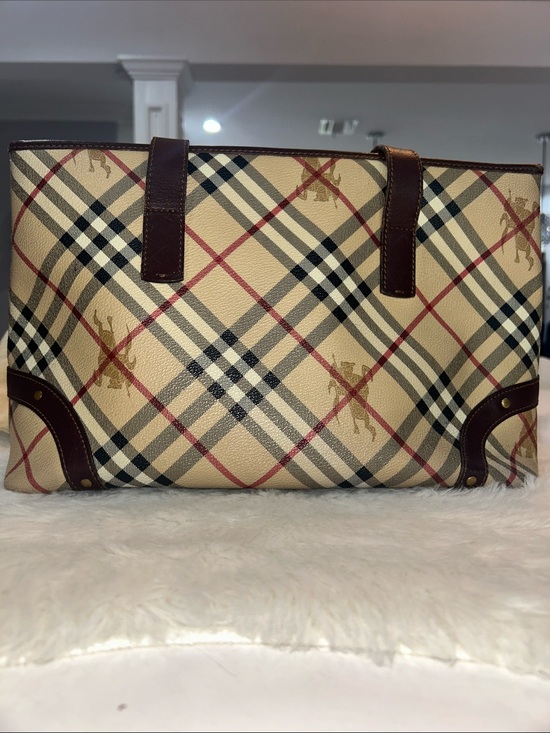 Burberry Handbags - Burberry Tote Bag with Brown Trim